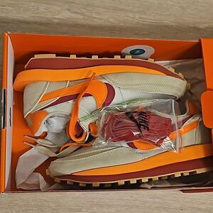 Nike LD Waffle X Clot X Sacai Net Orange Blaze 2021 DH1347-100 Mens Size 4